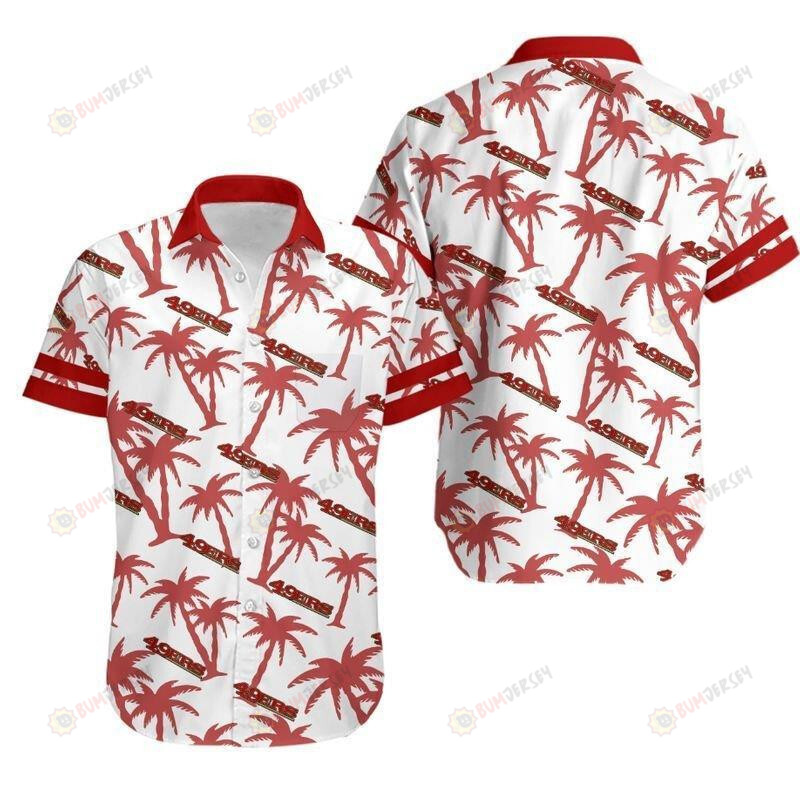 San Francisco 49ers Logo And Coconut Tree Hawaiian Shirt