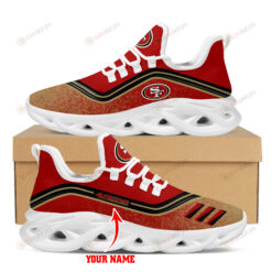 San Francisco 49ers Logo Border Pattern Custom Name 3D Max Soul Sneaker Shoes