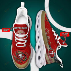 San Francisco 49ers Logo Flag Pattern Custom Name 3D Max Soul Sneaker Shoes