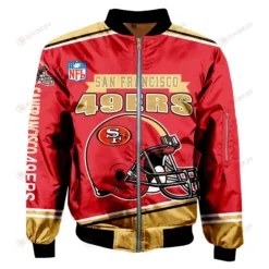 San Francisco 49ers Logo Pattern Bomber Jacket - Red