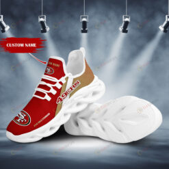 San Francisco 49ers Logo Pattern Custom Name 3D Max Soul Sneaker Shoes In Red Yellow