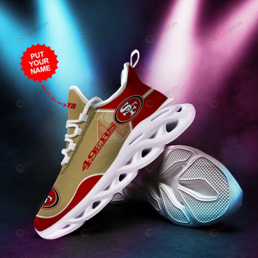San Francisco 49ers Logo Shadow Pattern Custom Name 3D Max Soul Sneaker Shoes