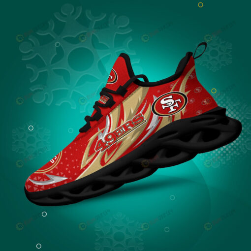 San Francisco 49ers Logo Triangle Pattern 3D Max Soul Sneaker Shoes