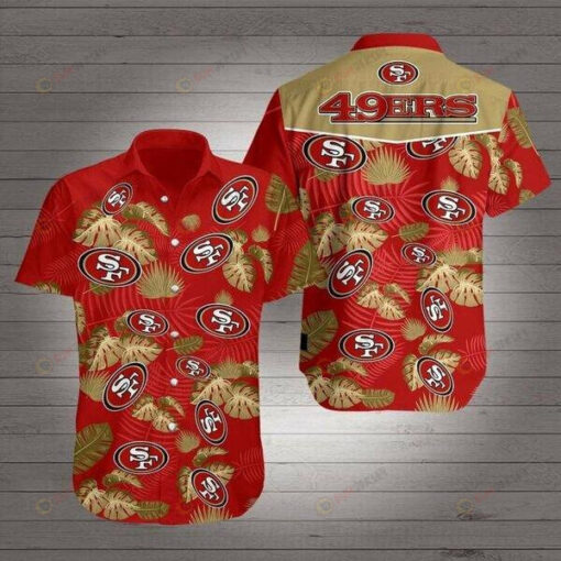 San Francisco 49ers Logo Yellow Red Hawaiian Shirt