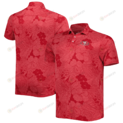 San Francisco 49ers Men Polo Shirt Floral Flowers Pattern Printed - Red