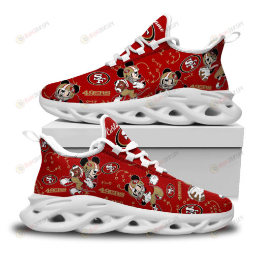 San Francisco 49ers Mickey Logo Custom Name Pattern 3D Max Soul Sneaker Shoes