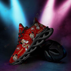 San Francisco 49ers Mickey Pattern Custom Name 3D Max Soul Sneaker Shoes In Red