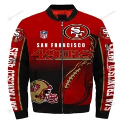 San Francisco 49ers Pattern Bomber Jacket - Red