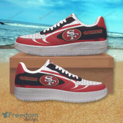 San Francisco 49ers Red And Black Team Logo Air Force 1 Shoes Sneaker