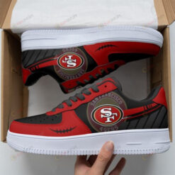 San Francisco 49ers Red/Grey Team Logo Air Force 1 Shoes Sneaker