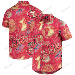 San Francisco 49ers Scarlet Thematic Button-Up Hawaiian Shirt