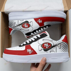 San Francisco 49ers Team Logo Air Force 1 Shoes Sneaker In Red/White