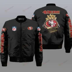 San Francisco 49ers Team Logo Bomber Jacket - Black