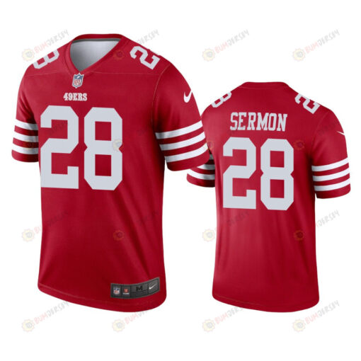 San Francisco 49ers Trey Sermon 28 2022-23 Legend Scarlet Jersey - Men's