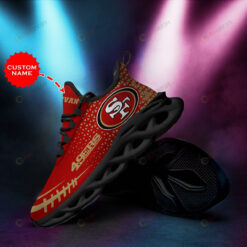 San Francisco 49ers Triangle Pattern Custom Name 3D Max Soul Sneaker Shoes