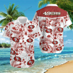 San Francisco 49ers Tropical Floral And Leave ??3D Printed Hawaiian Shirt