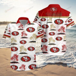 San Francisco 49ers Yellow And Red Coconut Tree ??3D Printed Hawaiian Shirt