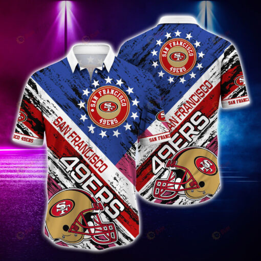 San Francisco 49ers and Rugby Helmet Hawaiian Shirt