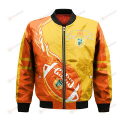 San Francisco Dons Bomber Jacket 3D Printed Flame Ball Pattern