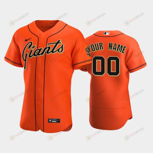 San Francisco Giants 00 Custom Alternate Jersey Orange Jersey