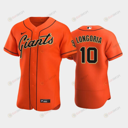 San Francisco Giants 10 Evan Longoria Alternate Jersey Orange Jersey