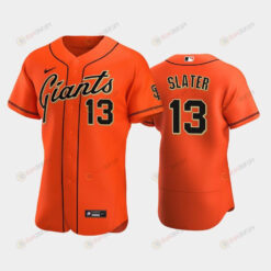 San Francisco Giants 13 Austin Slater Alternate Jersey Orange Jersey