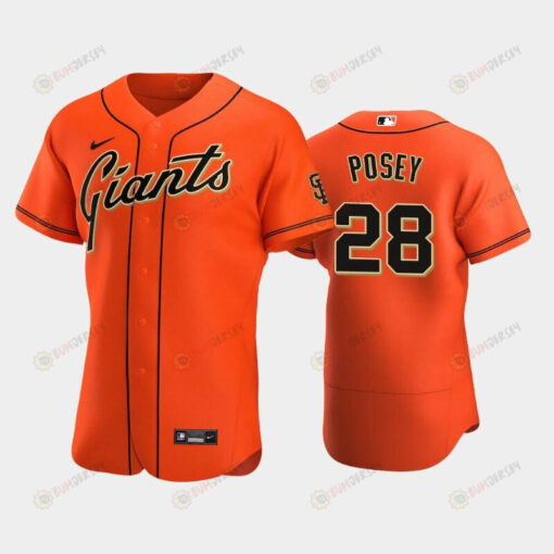 San Francisco Giants 28 Buster Posey Alternate Jersey Orange Jersey