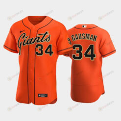 San Francisco Giants 34 Kevin Gausman Alternate Jersey Orange Jersey