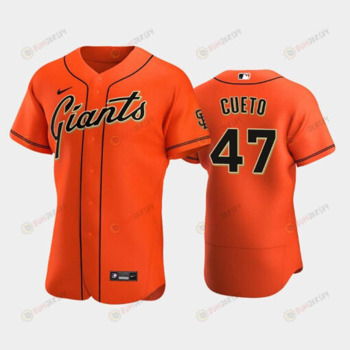 San Francisco Giants 47 Johnny Cueto Alternate Jersey Orange Jersey