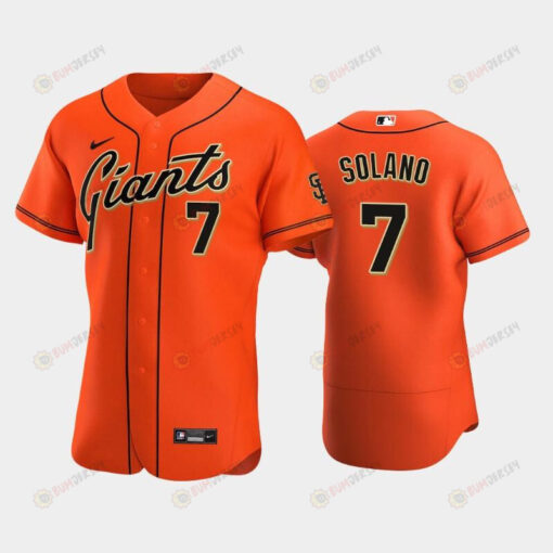 San Francisco Giants 7 Donovan Solano Alternate Jersey Orange Jersey