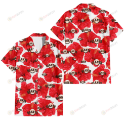 San Francisco Giants Big Red Hibiscus White Background 3D Hawaiian Shirt