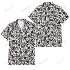 San Francisco Giants Black And White Hibiscus Leaf White Background 3D Hawaiian Shirt