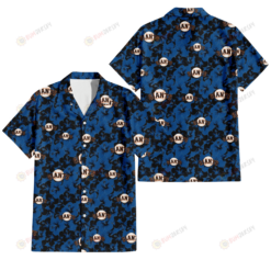San Francisco Giants Black Dark Blue Hibiscus Black Background 3D Hawaiian Shirt