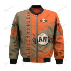 San Francisco Giants Bomber Jacket 3D Printed Logo Pattern In Team Colours