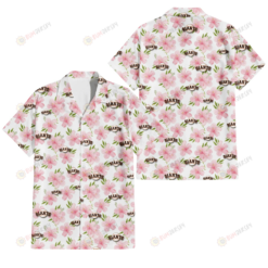 San Francisco Giants Light Pink Hibiscus White Background 3D Hawaiian Shirt