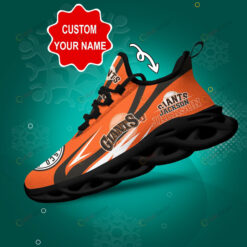 San Francisco Giants Logo Pattern Custom Name 3D Max Soul Sneaker Shoes In Orange