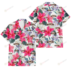 San Francisco Giants Pink Hibiscus White Orchid White Background 3D Hawaiian Shirt