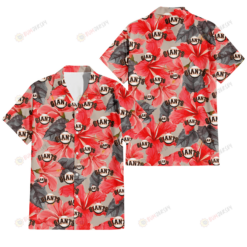San Francisco Giants Red Hibiscus Gray Leaf Gainsboro Background 3D Hawaiian Shirt