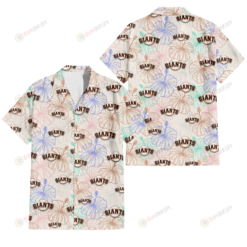San Francisco Giants Sketch Pastel Hibiscus Beige Background 3D Hawaiian Shirt