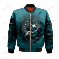 San Jose Sharks Bomber Jacket 3D Printed Camouflage Vintage