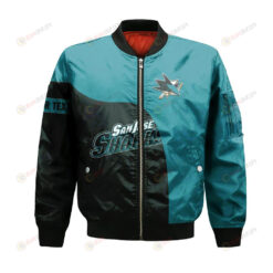 San Jose Sharks Bomber Jacket 3D Printed Curve Style Custom Text And Number
