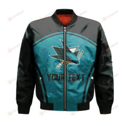 San Jose Sharks Bomber Jacket 3D Printed Custom Text And Number Curve Style Sport