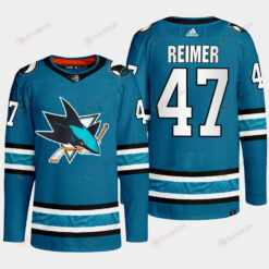 San Jose Sharks James Reimer 47 Teal Primegreen 2022-23 Home Jersey