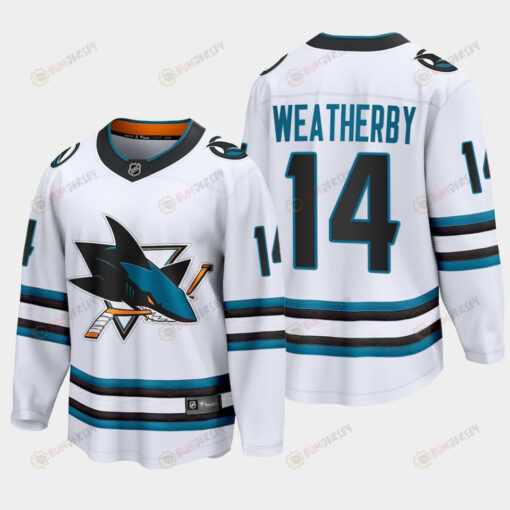 San Jose Sharks Jasper Weatherby 14 2022-23 Away White Jersey The Evolve