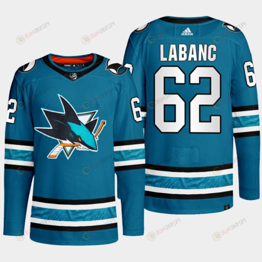 San Jose Sharks Kevin Labanc 62 Teal Primegreen 2022-23 Home Jersey