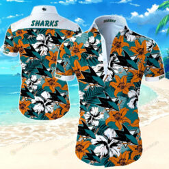 San Jose Sharks Lily Curved Hawaiian Shirt Summer Vibes