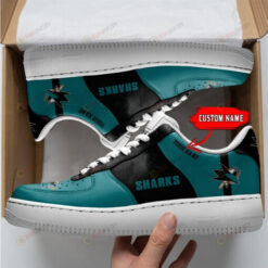 San Jose Sharks Logo Pattern Custom Name Air Force 1 Printed