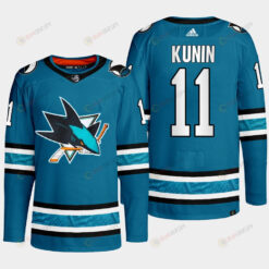 San Jose Sharks Luke Kunin 11 Teal Primegreen 2022-23 Home Jersey