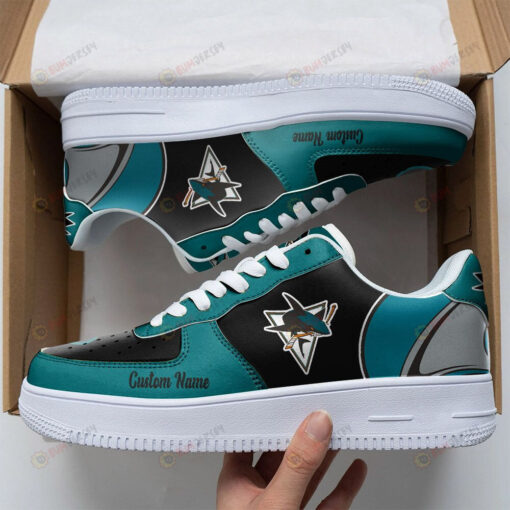 San Jose Sharks Mascot Logo Pattern Custom Name Air Force 1 Printed