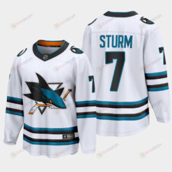 San Jose Sharks Nico Sturm 7 2022-23 Away White Jersey The Evolve